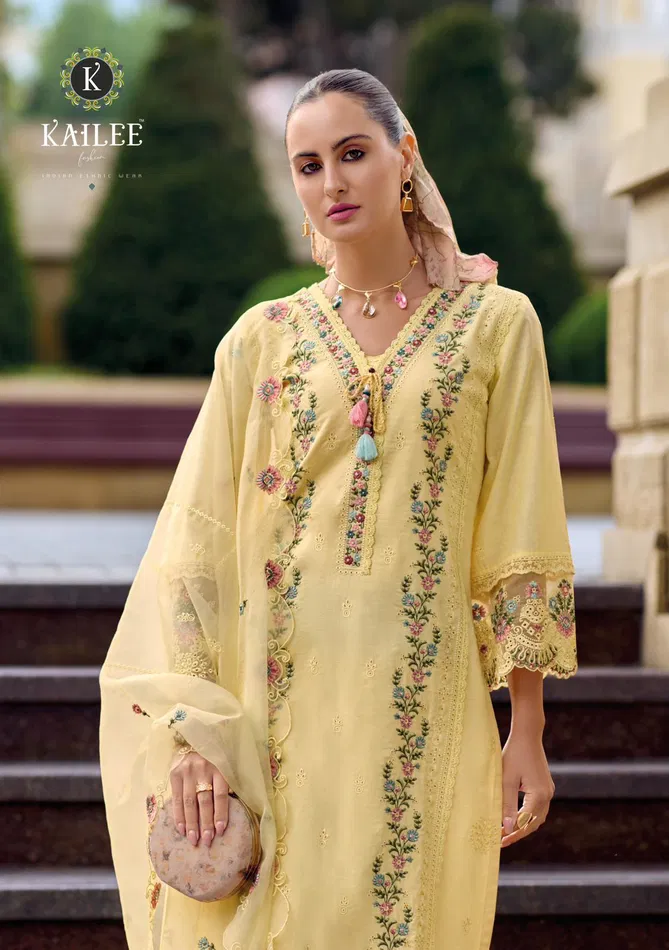 Tehjeeb By Kailee Heavy Work Cotton Designer Kurti With Bottom Dupatta Wholesalers In Delhi